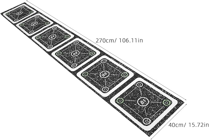 Beaupretty Agility Ladder Pad with 6 Green Rungs Rubber Footstep Training Mat Speed and Agility Ladder for Soccer Football Fitness and Quick Workout Training