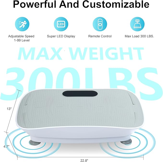 Silent Vibration Platform Crazy Fitness Massage 10-Frequency Weight Loss & Fat Burner Body Shaking Machine for Unisex