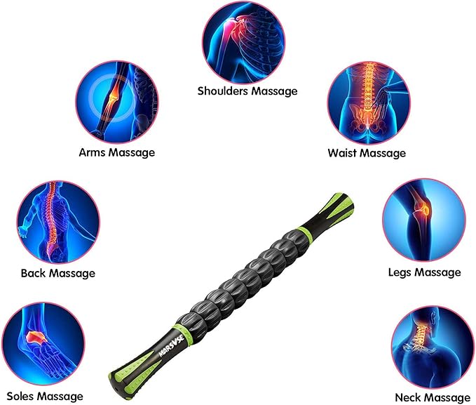 Muscle Roller Stick Massage Roller Muscle Roller Massage Tool for Athletes and Soothing Cramps,Relieving Muscle Soreness, 18 Inches Muscle Roller for Relieving,Physical Therapy,Massage,Body Recovery