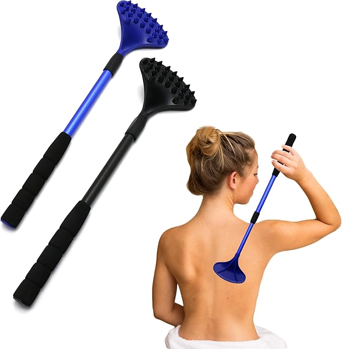EASACE 2 Pack Back Scratcher for Women Men Extendable with Strong ABS Massage Head, 21inch Body Scratcher for Adults - Pets Compact - Retractable