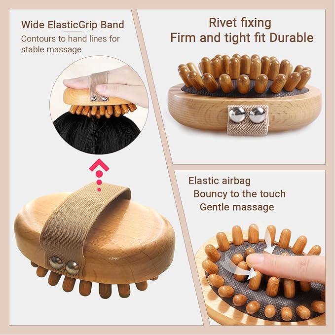 Meridian Pressure Brush, Wood Therapy Massage Tools, Wood Therapy Massage Tools for Belly Fat, Meridian Trigger Point Massager Wooden Massage Brush for Body Shaping, Muscle Pain Relief (1PCS)