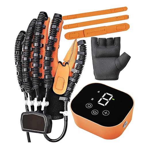 Both Hands Rehabilitation Robot Gloves, 2024 Electric Hand Function Equipment, Stroke Hemiplegia Fingers Recovery Massage Therapy, Finger Robot Rehab Gloves