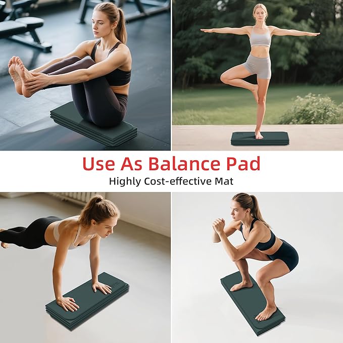 1/2 Inch Extra Thick Yoga Mat Pilates Equipment, 70"x24" Odorless Workout Mats for Home Gym, Non-slip Exercise Mats for Women Men Home Workout, Foldable Yoga Mats for Travel Camping Sleeping