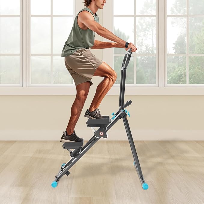 Stair Stepper for Exercise at Home, 300LBS Capacity Stair Stepper with Handlebar & LCD Screen, Stair Climber for Living Room & Home Gym (Black)