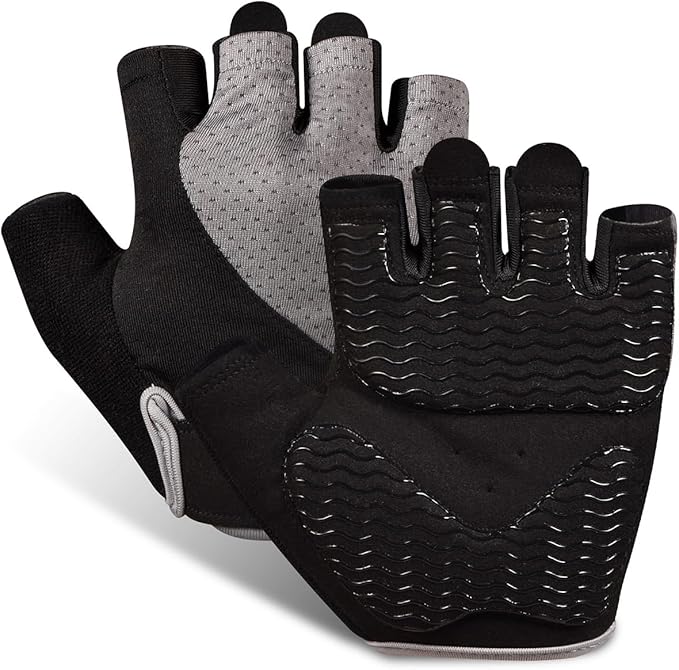 Workout Gloves for Women - Breathable Weight Lifting Gloves with Non-Slip Silicone Padding, Fingerless Gym Gloves for Cycling, Rowing, Pull Ups & Training (4 Sizes)