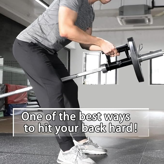 V Bar Landmine Handle Attachment for Barbell Bar, Iron Landmine Double D Row Handle, Strength Training Equipment for Home Gym Workout, Secure Locking Knob for Stable and Exercise