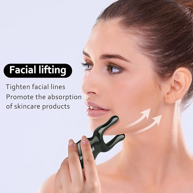 ideayard Jade Gua Sha Facial Tools - Jade Massage Tools for Face Nose Eye - Manual Therapy Massage Tools - Handheld Meridians Acupressure Tool - Birthday Gifts for Women Men