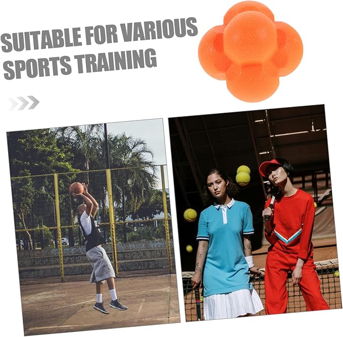 GALPADA Hexagonal Reaction Ball for Reflex Training Enhance Hand Eye Coordination with Sports Reaction Ball for Goalkeeper Basketball Practice Durable TPR Material for Group