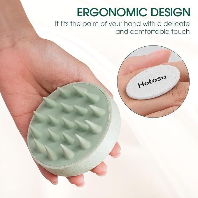 Scalp Massager Brush for Hair Growth – Silicone Scalp Scrubber & Scalp Exfoliator – Manual Scalp Massager Brush for Wet or Dry Use – Hair Massager Scalp Shampoo Brush Tool (Purple)
