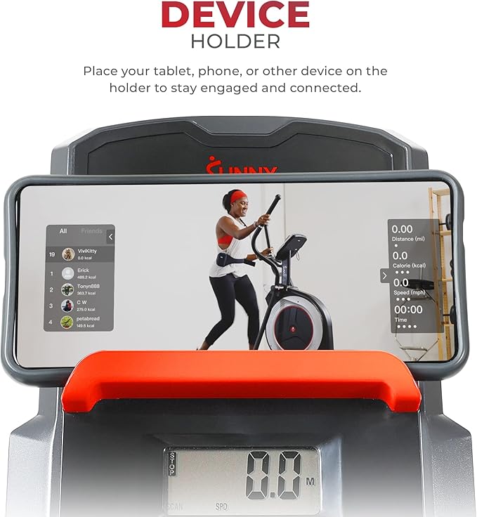 Sunny Health & Fitness Elliptical Exercise Machine, Silent Magnetic Fully Body Training with Pulse Rate Grips, LCD Performance Monitor Equipment for Home Gym, Adjustable Resistance SunnyFit App Access
