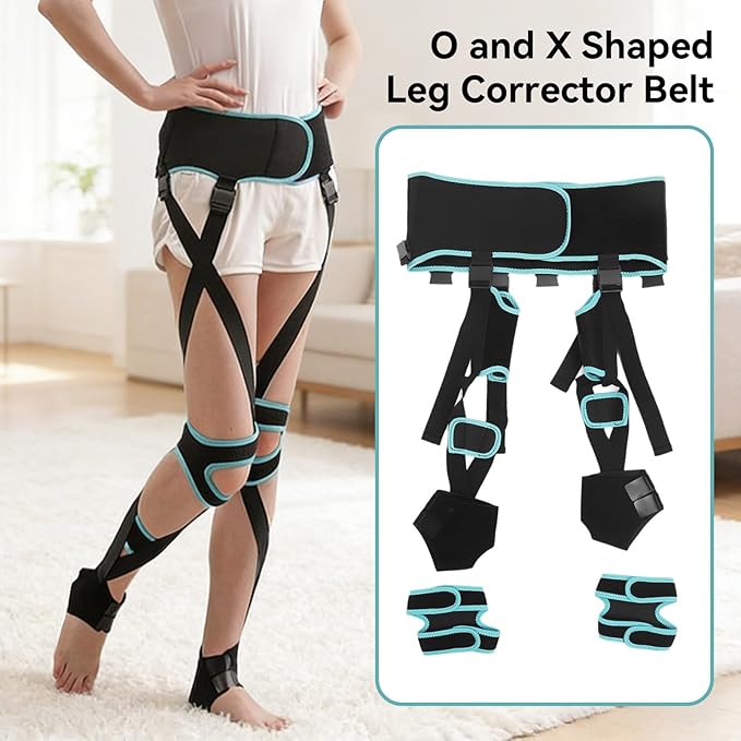 Leg Corrector Strap, High Elasticity O X Type Leg Correction Bandage Legs Posture Corrector Brace Foot Correction Belt for Adults(M(51.2-59.1in))