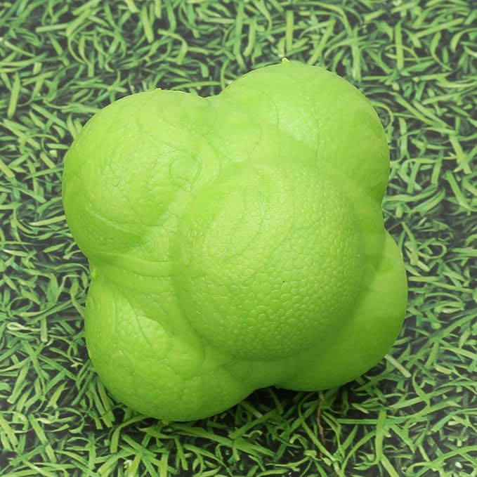 Reaction Ball Set 3Pcs TPR Hex Bounce Training Balls for Agility Reflex Exercise Sports Fitness Boxing Baseball Basketball Durable Portable 2.8x2.2x2.2in