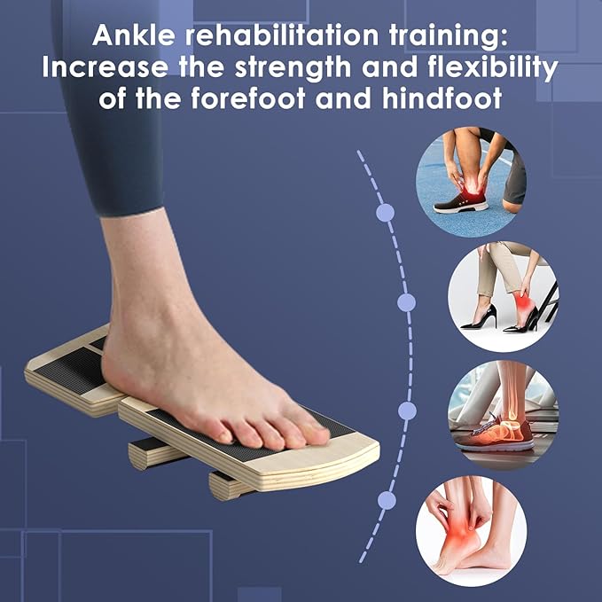 Ankle Balance Board - Non-Slip Balance Board for Physical Therapy, Fast Injury Recovery & Core Strength - 300lbs Capacity - Ideal for Athletes, Seniors & Home Use-Accompanying Manual