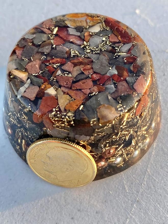 Polychrome Jasper Orgone Generator Energy Accumulator 7.83Hz/432Hz/528Hz/Advance Harmonics Many Beautiful Ingredients! (Polychrome Jasper)