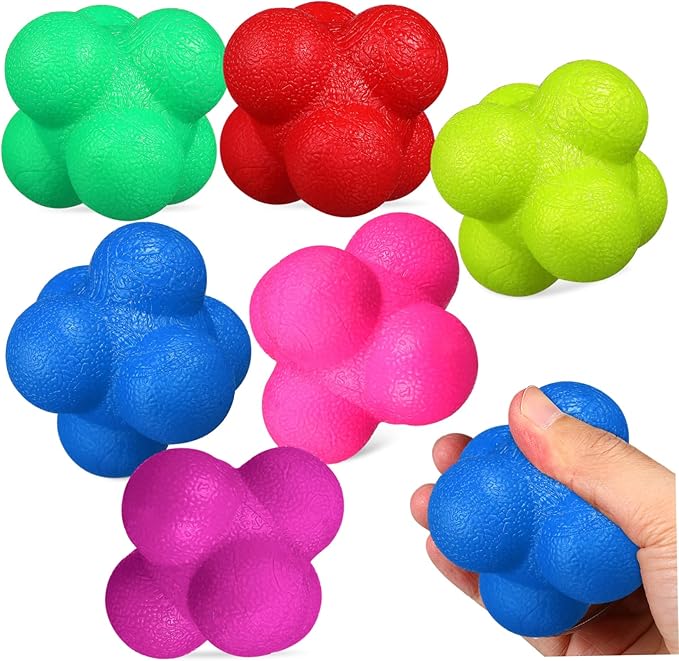 SUPVOX 6 Pcs Hexagonal Reaction Balls Agility Trainer with High Difficulty for Soccer Basketball Volleyball Football Training Hand Eye Coordination and Reflex Speed
