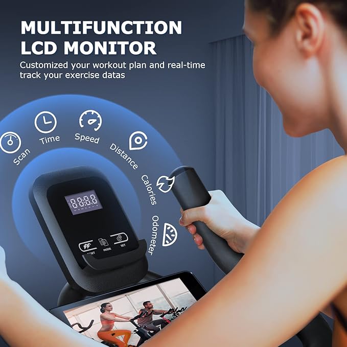 Exercise Bike, WENOKER Stationary Bike for Home, Indoor Bike with Silent Belt Drive, Heavy Flywheel, Comfortable Seat Cushion and Upgraded Digital Display