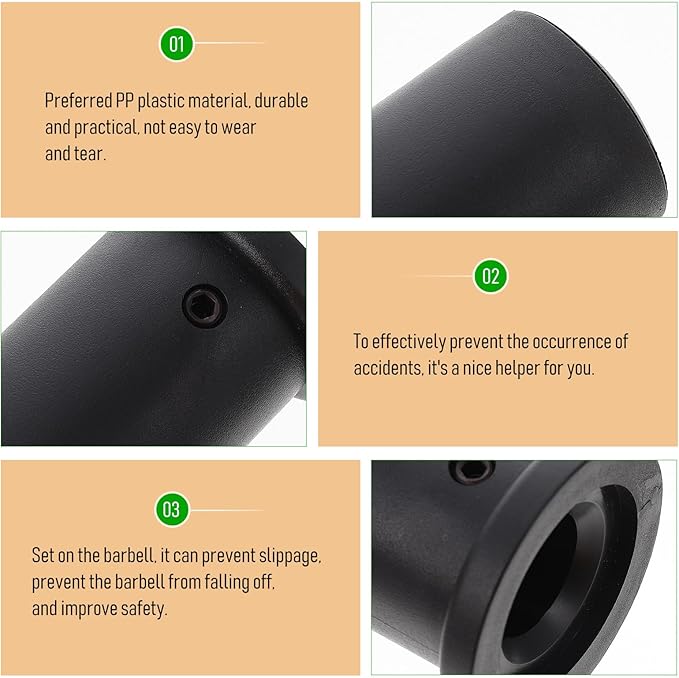 Barbell Handle Grip Plastic Sleeve Attachment Pp Anti-Fall Anti-Skid Flat Head 50mm X 200mm for Strength Training Gym Equipment