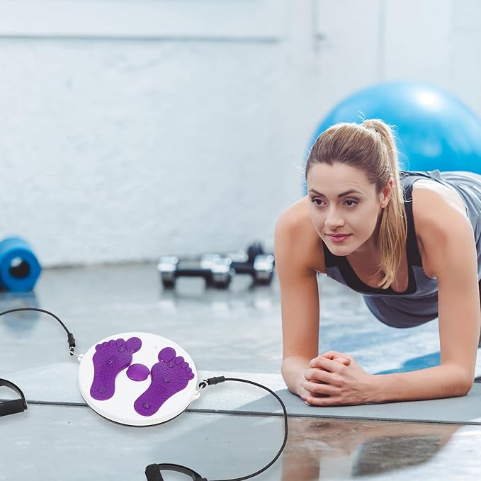 Healifty Fitness Twisting Disc Waist Twisting Board with Rope, Purple Slimming Rotating Tool for Home Exercise, Abdominal Workout Machine for Women
