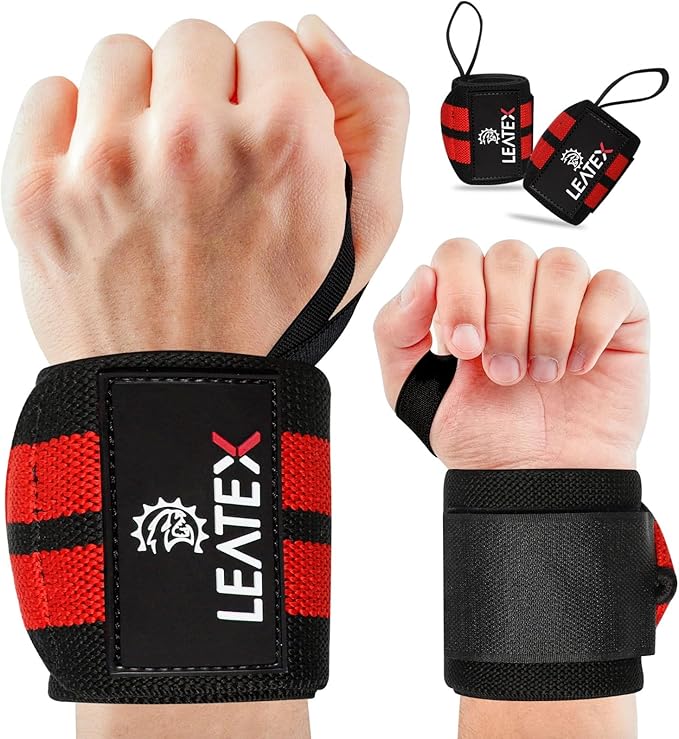 Weight Lifting Wrist Wraps 18" Wrist Support with Heavy Duty Thumb Loop - Best Gym Wrist Wraps for Powerlifting Competition, Strength Training, Bodybuilding - for Men & Women