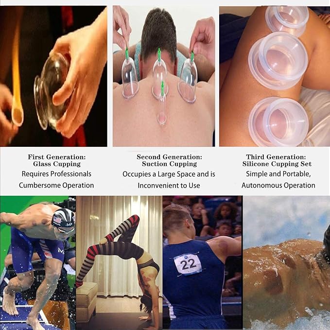 4 Size Cupping Therapy Sets Silicone - Cupping Therapy Professional Studio and Home Use Cupping Set, Stronger Suction Best for Myofascial Massage, Muscle, Nerve, Joint Pain