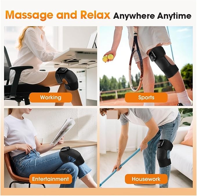 Electric Heating Knee Massager Promote Blood Circulation Cordless Vibration Brace Support Kneepad Sports Joint Wrap Belt