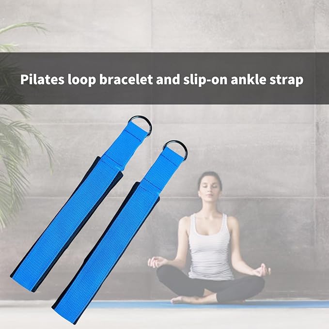 1 Pair Pilates Double Loop Strap For Reformer Fitness D-Rings Handle Yoga Exercise Accessory For Home Gym Workout Fitness D Rings Workout