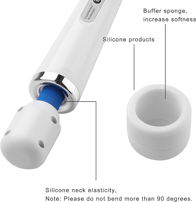 CHARMING 10 Speeds Wired Powerful Handheld Back Massager with Strong Vibration, Personal Therapy Massager for Sports Recovery, Muscle Aches, Full Body Pain (White)