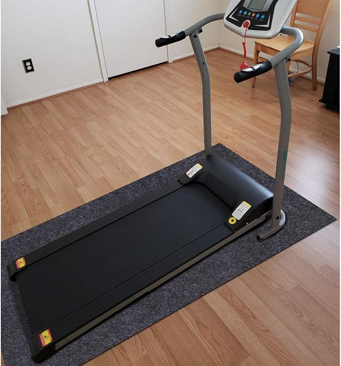 Fitness Equipment Mats, Absorbent/Waterproof – Protects Exercise Equipment and Floor，Protective Flooring Under Elliptical Machine mat, Indoor Treadmill Mat，Washable (24" x 48")