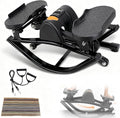 Lateral Rocking Fitness Stepper Home Workout Machine, Portable Compact Side-to-Side Steppers with Digital Display and Resistance Bands, Low-Impact Lateral Steppers for Knees & Joints