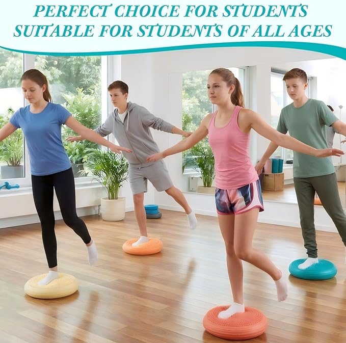 Libima 4 Pcs Wiggle Seat Inflated Wobble Cushion for Sensory Kid 13 Inches Balance Disc Flexible Seating for Classroom Sensory Pad for Chair Wiggle Cushion