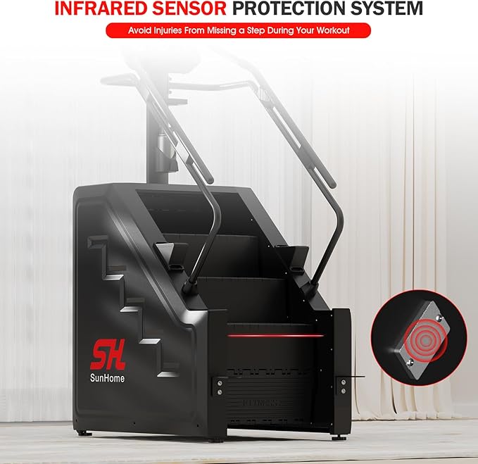SunHome Stair Stepper Machine, Commercial Grade Stair Climber with 15 Resistance Levels, Stair Master for Cardio and Lower Body Workouts, LED Screen, 15-164 Steps/Min (SH-401)