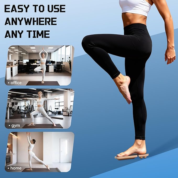 Ankle Balance Board - Premium Solid Birchwood Foot Strengthener for Stability, Sprained Ankle Recovery & Plantar Fasciitis Relief, Adjustable Axis & Sidekick Design for Athletes, Physical Therapy, & Posture Correction