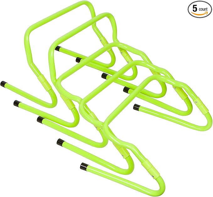 Therapist's Choice Set of 5 Adjustable Height (8" and 12" Height Adjustable) Speed Hurdles