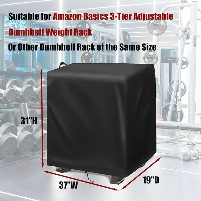 Dumbbell Rack Cover, Dust-Proof Strength Training Dumbbell Racks for Home Gym Cover Waterproof Dumbbell Weight Rack Protective Cover (Cover Only)