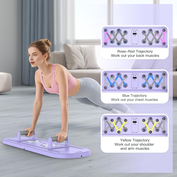 Pilates Board Pilates Reformer Set for Women, 7 in 1 Foldable Pilates Equipment with Timer, Portable Pilates Machine for Home Workout, Fitness, Exercise, Ab, Core