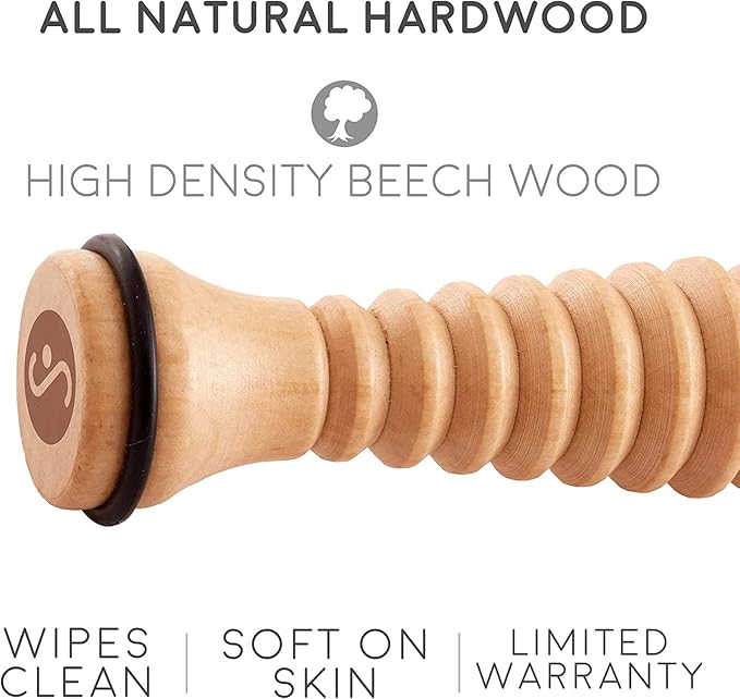 Body Back Wooden Foot Roller and Foot Star® Massager Ball Bundle Plantar Fasciitis Relief