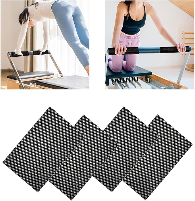 Pilates Nonslip Mat Anti Skid Grippy Pad for Exercise Indoor Power Yoga, 7.87x11.81 Inch PVC Reformer Mat for Home Gym Equipment