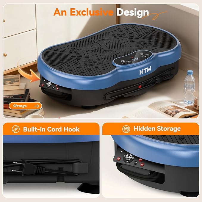 Vibration Plate Exercise Machine - 300 lbs Weight Capacity, 120 Speed Levels, 9 Workout Modes for Home Fitness, Muscle Toning & Weight Loss