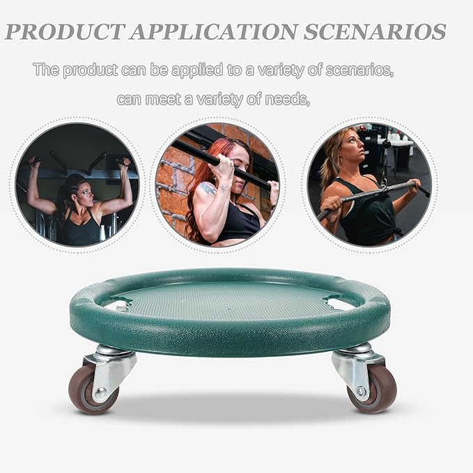 Ab Roller Wheel Exercise Gliders Disc 360° Core Workout Fitness Board for Home Abdominal Strength Training with Silent Smooth Rotation, Green