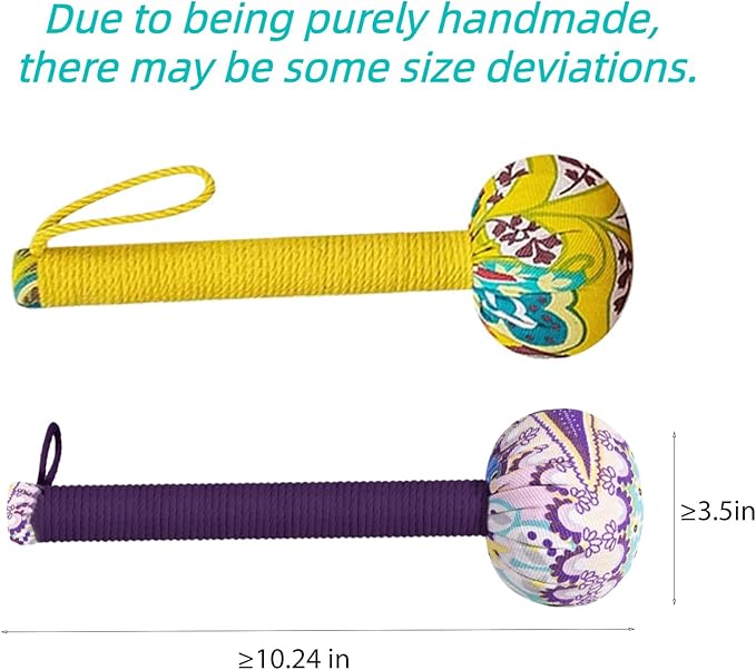 Mugwort Massage Hammer, Massage Tools Back, Shoulder & Body - Handheld Percussion Therapy Tool with US Design Patent, (Noble Yellow/deep Purple)