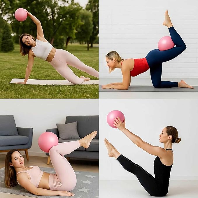 Pilates Ring Set for Home Workouts Women, Pilates Kit with Resistance Bands Magic Circle Accessories, Exercise Ball 9.8”, Portable Fitness Equipment for Home, Gym, Office Workouts