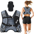 Sportneer Weighted Vest Woman: 8lb/12lb/15lb/20lb/25lb Weight Vest for Walking with Phone Bag, Adjustable Women Weighted Vest for Running Rucking Vest for Jogging Strength Training Weight Loss
