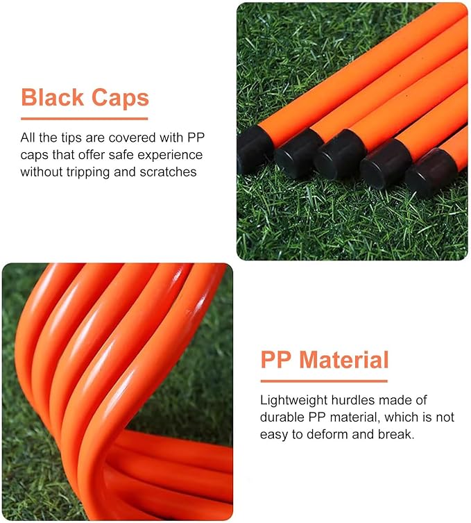 5-Piece Soccer Hurdles Training Equipment for Kids,Compact Storage Portable Agility Speed Hurdles,Lightweight Athletic Hurdles Obstacles Set