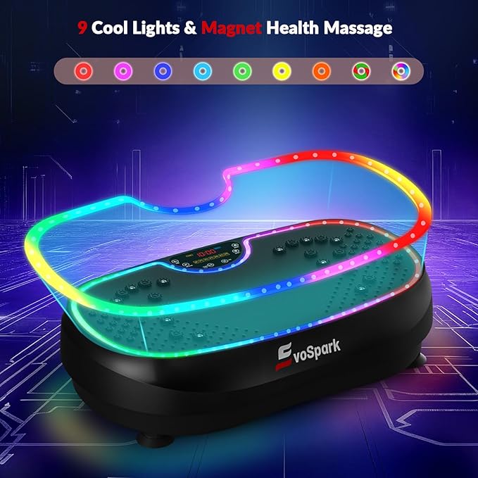 Vibration Plate Exercise Machine, 2026 EvoSpark Dual Motor Vibration Plate for Lymphatic Drainage, 3D & 4D Whole Body Vibration Plates for Weight Loss, Shaker Workout Equipment for Women Men Home