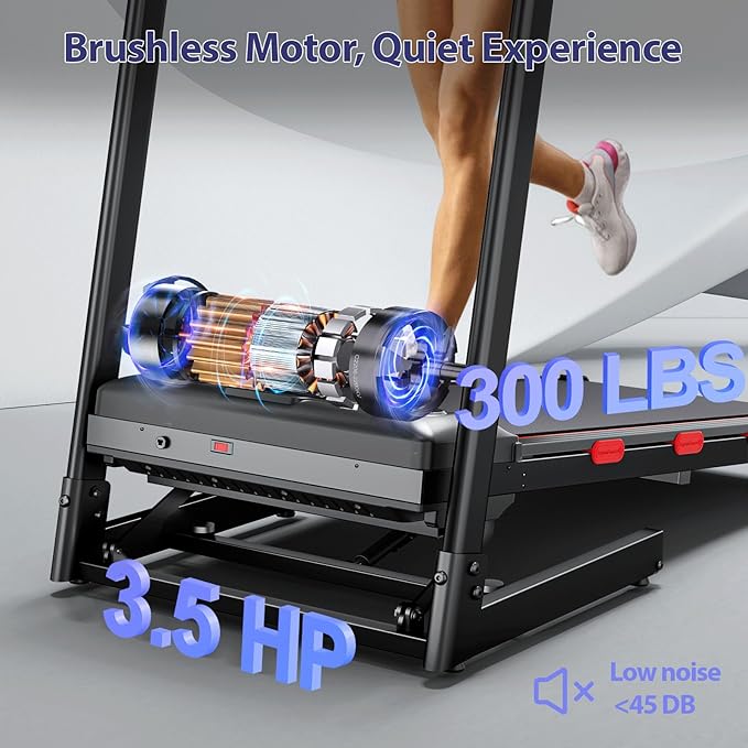 3.5 HP Auto Incline Treadmills for Home - Adjustable Height Handle Bars, 8.7 MPH, Wide Belt, 300+ lb Capacity, APP Control
