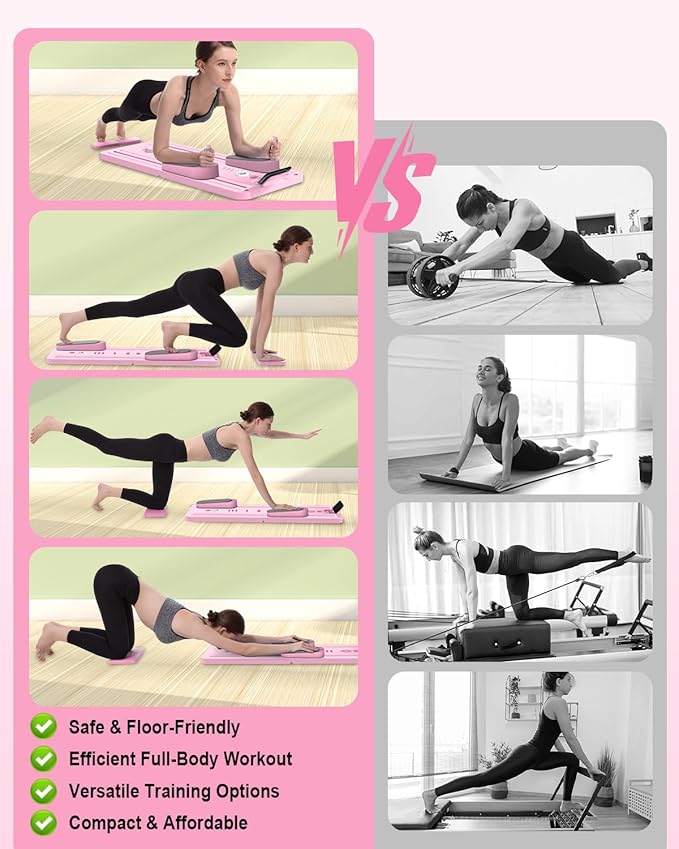 Pilates Board - Multi-Functional Pilates Reformer for Core & Abdominal Training, Top-Tier Pilates Equipment for Women’s Home Fitness