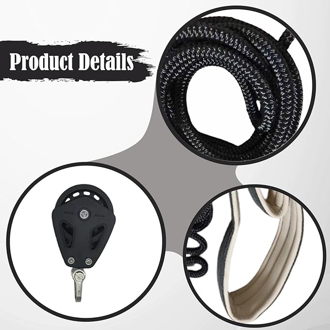 Pilates Reformer Pull Ropes with Wheel Double Loop Straps for Strength Training Balance Fitness Studio Use Adults