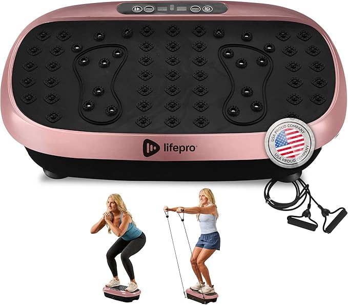 Lifepro HexaPlate Lite Vibration Plate Exercise Machine with Magnetic Acupoints - Full Body Vibration Platform for Beginners and Recovery - Lymphatic Drainage Massager for Muscle Toning and Fitness