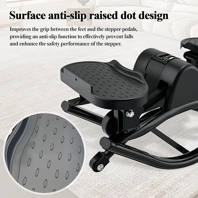 Rock Stepper, Side to Side Rocker Stepper Machine, Low-Impact Lateral Steppers for Knees and Joints, U-Shaped Rock Stepper Machine for Home Workout