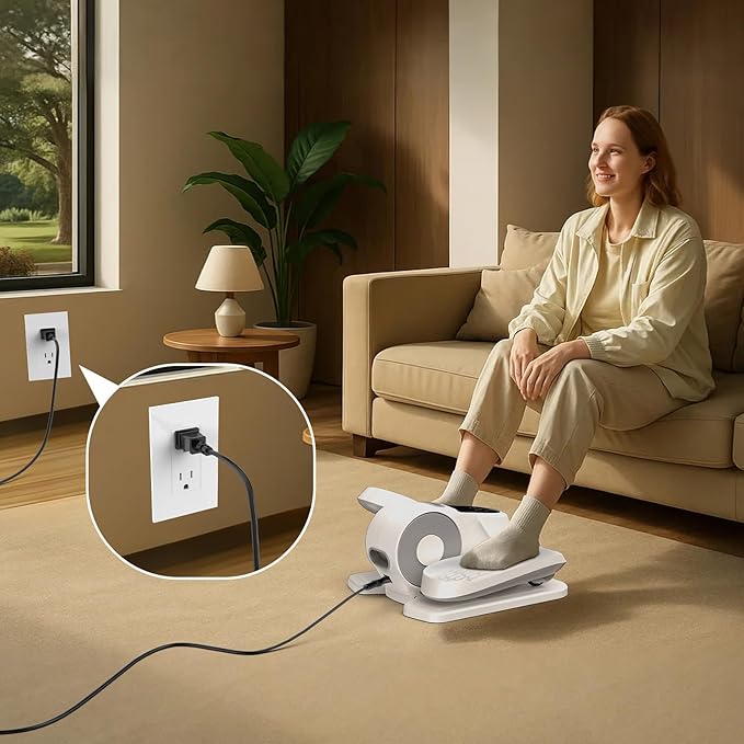 Power Cord 8.2ft for Under Desk Elliptical Leg Exerciser While Sitting for Seniors